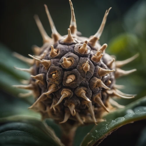 custard-apple,buttonbush,conifer cone,lotus seed pod,artichoke thistle,durian seed,pineapple plant,horned melon,sugar-apple,fir cone,soursop,allspice,flower of passion fruit,sugar apple,conifer cones,bulbous plant,seed pod,seed head,alpine sea holly,banksia,Photography,General,Cinematic