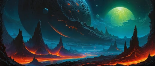 fantasy landscape,volcanic landscape,lava cave,scorched earth,northrend,volcanic field,alien world,lava dome,volcano,burning earth,lava,alien planet,fire planet,volcanism,volcanos,mushroom landscape,maelstrom,fire mountain,lava river,swampy landscape,Illustration,Realistic Fantasy,Realistic Fantasy 03