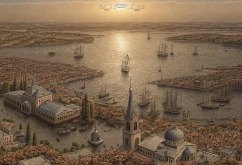 constantinople,airships,ancient city,venetian lagoon,hanseatic city,kings landing,imperial shores,the cairo,french digital background,rome 2,ancient egypt,the ancient world,venetian,the carnival of venice,airship,city cities,hellenistic-era warships,lev lagorio,cairo,venezia,Architecture,Urban Planning,Aerial View,Urban Design