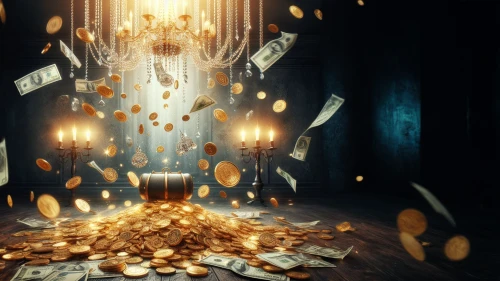 money rain,chandelier,candlelights,games of light,debt spell,gold castle,dandelion hall,burning money,visual effect lighting,angel lanterns,divination,golden rain,fairy lanterns,abundance,gold bars,windfall,luxury decay,gold bullion,the pillar of light,illumination