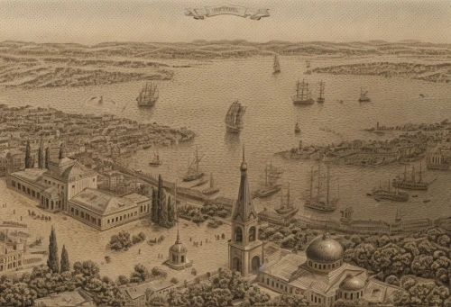 airships,constantinople,metropolis,july 1888,nanjing,barangaroo,shanghai,osaka bay,pudong,encarte,aerial landscape,sepia,1920s,regatta,1905,1925,year of construction 1954 – 1962,city cities,1926,view of the city,Architecture,Urban Planning,Aerial View,Urban Design