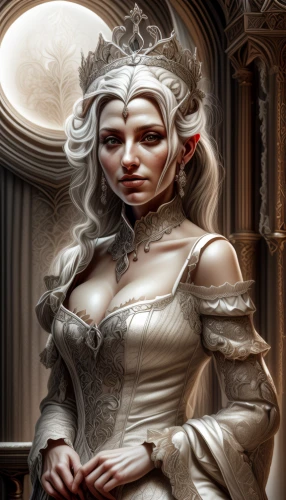 white rose snow queen,the snow queen,fantasy portrait,white lady,dark elf,ice queen,celtic queen,elven,priestess,cullen skink,fantasy art,suit of the snow maiden,fairy tale character,porcelain rose,the enchantress,lady of the night,violet head elf,sorceress,silversmith,dead bride
