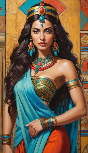 ancient egyptian girl,cleopatra,assyrian,egyptian,ancient egypt,ancient egyptian,persian,pharaonic,warrior woman,priestess,athena,artemisia,horus,egypt,orientalism,egyptians,goddess of justice,fantasy art,ancient costume,egyptology,Illustration,Paper based,Paper Based 06