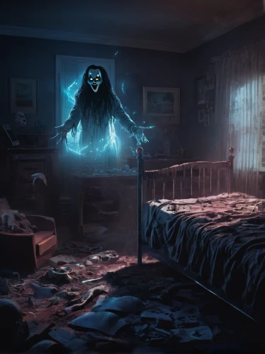 the ghost,penumbra,haunted,nightmare,paranormal phenomena,bad dream,haunting,the haunted house,halloween poster,ghost,sleeping room,ghost background,bogeyman,creepy,scream,haunt,haunted house,the little girl's room,ghosts,boy's room picture,Conceptual Art,Fantasy,Fantasy 02