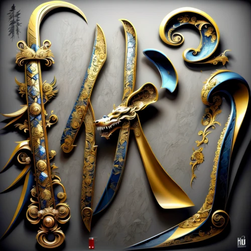 gold paint stroke,abstract gold embossed,gold foil art,gold paint strokes,arabic background,gold leaf,lyre,calligraphic,gilding,gold lacquer,decorative art,gold foil,abstract design,flourishes,sackbut,wind instrument,king sword,wind instruments,calligraphy,decorative letters