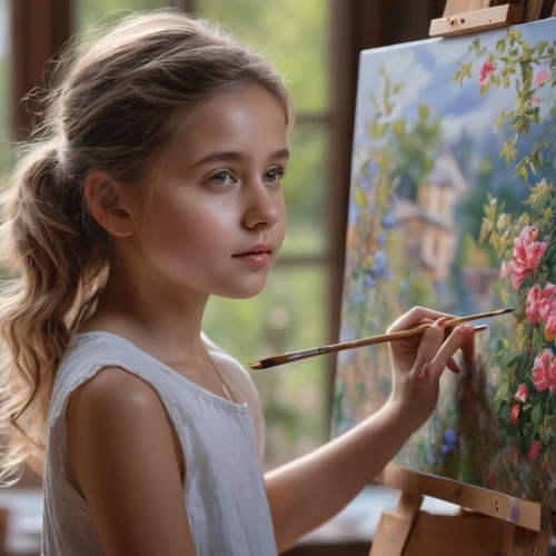 flower painting,girl in flowers,girl picking flowers,beautiful girl with flowers,painting technique,girl in the garden,art painting,photo painting,flower art,child portrait,meticulous painting,girl portrait,italian painter,painting,portrait of a girl,young girl,girl with tree,artist portrait,girl picking apples,painter,Photography,General,Natural