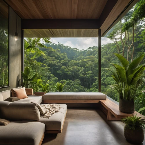 tropical jungle,tropical house,tropical greens,rain forest,bamboo curtain,costa rica,rainforest,green living,greenforest,living room,beautiful home,sitting room,livingroom,bamboo plants,outdoor sofa,jungle,valdivian temperate rain forest,cabana,tree house hotel,tropical and subtropical coniferous forests,Photography,General,Natural