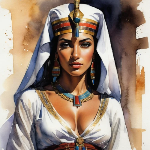 ancient egyptian girl,cleopatra,egyptian,ancient egyptian,pharaoh,ancient egypt,pharaonic,karnak,arabian,priestess,pharaohs,tutankhamun,horus,tutankhamen,nile,artemisia,egyptians,warrior woman,egypt,arab,Illustration,Paper based,Paper Based 03