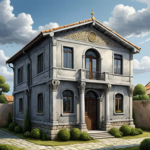 ancient house,roman villa,byzantine architecture,house painting,traditional house,private house,villa,neoclassic,house with caryatids,houses clipart,greek orthodox,two story house,luxury home,mansion,ancient roman architecture,old town house,treasure house,large home,house insurance,gold stucco frame,Conceptual Art,Fantasy,Fantasy 30