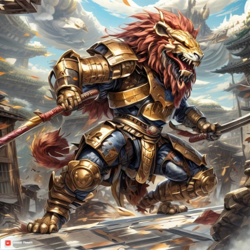 armored animal,forest king lion,cat warrior,wind warrior,fantasy warrior,knight armor,armored,centurion,heroic fantasy,lion - feline,royal tiger,fantasy art,lion,lion father,masai lion,paladin,knight festival,iron mask hero,warlord,chestnut tiger