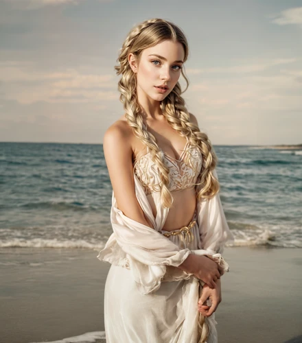 aphrodite,diadem,celtic queen,bridal jewelry,bridal clothing,jessamine,lycia,gold filigree,the sea maid,miss circassian,thracian,white rose snow queen,filigree,by the sea,priestess,gypsy hair,white winter dress,cepora judith,summer crown,braid