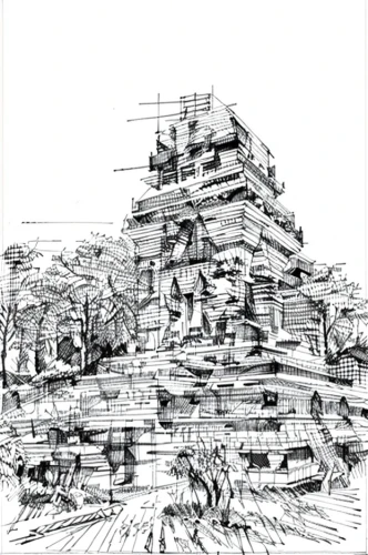 maya civilization,step pyramid,kharut pyramid,chichen itza,russian pyramid,habitat 67,pyramid,stone pyramid,maya city,aztec,candi rara jonggrang,borobudur,chichen-itza,eastern pyramid,tower of babel,stone pagoda,the great pyramid of giza,escher,borobodur,pencils,Design Sketch,Design Sketch,Pencil Line Art