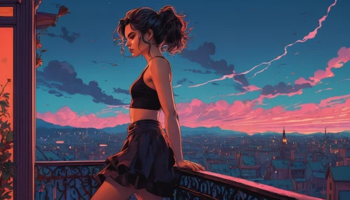 rooftops,rooftop,above the city,summer evening,on the roof,paris balcony,overlook,cityscape,roof top,pink dawn,world digital painting,dusk background,evening atmosphere,sunset,city lights,digital painting,in the evening,evening city,dusk,city ​​portrait,Photography,General,Fantasy