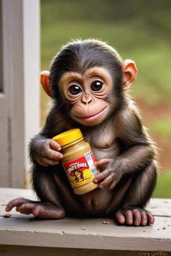 baby monkey,baby food,common chimpanzee,baby playing with food,chimpanzee,primate,crab-eating macaque,cheeky monkey,marmoset,drinking yoghurt,rhesus macaque,monkey,bonobo,small animal food,macaque,infant formula,tufted capuchin,primates,capuchin,long tailed macaque,Conceptual Art,Fantasy,Fantasy 09