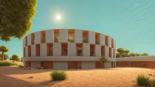 dunes house,mid century modern,mid century house,school design,observatory,3d rendering,planetarium,star mosque,build by mirza golam pir,solar cell base,cubic house,modern house,hub,3d render,clay house,modern architecture,new city hall,eco hotel,archidaily,3d rendered,Game Scene Design,Game Scene Design,Cartoon Style