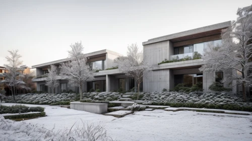 winter house,snow roof,snow trees,snow scene,hoarfrost,snow landscape,residential,winter garden,snow-capped,winter wonderland,residential house,the snow falls,snowy,winter landscape,snowy landscape,wintry,white turf,snow house,landscape designers sydney,reeds wintry,Architecture,Villa Residence,Modern,Minimalist Serenity