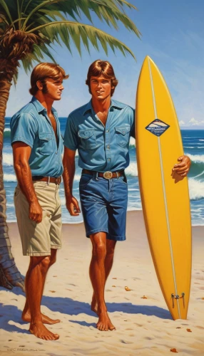 surfers,surfboards,beach goers,surfboat,surfing equipment,surf fishing,surfboard shaper,surfboard,marine scientists,tourists,sea scouts,sailors,vintage art,surf kayaking,surfer,surfing,blue hawaii,beach defence,travel trailer poster,the beach fixing,Illustration,American Style,American Style 07