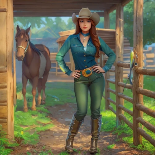 cowgirl,equestrian,horse looks,horse trainer,cowgirls,countrygirl,wild west,equestrianism,sheriff,weehl horse,dream horse,western riding,warm-blooded mare,farm girl,rodeo,country-western dance,andalusians,equine,heidi country,western,Common,Common,Cartoon