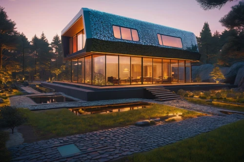cubic house,cube house,modern house,mid century house,3d rendering,modern architecture,eco-construction,smart house,render,timber house,dunes house,grass roof,house in the forest,wooden house,house in the mountains,frame house,beautiful home,smart home,inverted cottage,3d render,Photography,General,Sci-Fi