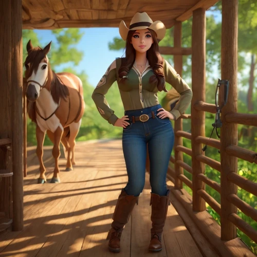 cowgirl,countrygirl,horse trainer,cowgirls,farm girl,equestrian,country dress,western riding,horseback riding,country style,riding lessons,wild west,horse herder,western,heidi country,horse riding,equestrianism,horseback,country-western dance,cow boy,Game&Anime,Pixar 3D,Pixar 3D