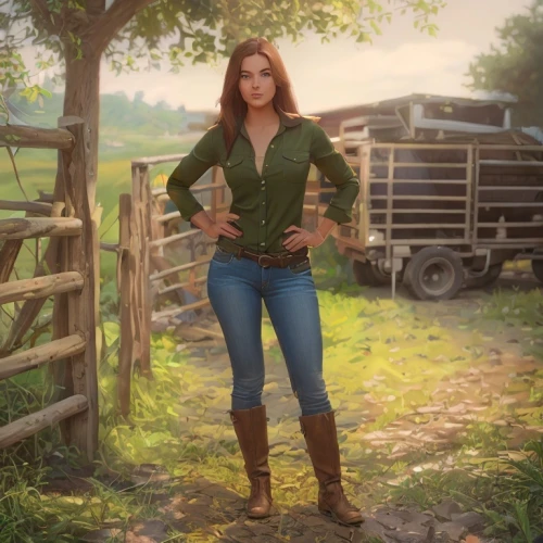 farm girl,countrygirl,country style,farm set,cowgirl,country dress,cowboy boots,farmworker,country,southern belle,farmer,country-side,cowgirls,texan,farm animal,country song,farm background,wrangler,heidi country,farmer in the woods,Game&Anime,Pixar 3D,Pixar 3D