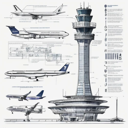 control tower,aircraft construction,air transportation,air traffic,aviation,aerospace manufacturer,airbus,blueprint,air transport,vector infographic,airspace,airlines,international towers,wide-body aircraft,infographics,blueprints,infographic elements,boeing e-4,flight instruments,industrial design,Unique,Design,Infographics