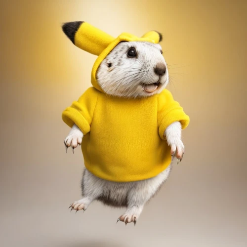 pika,animals play dress-up,pubg mascot,pikachu,anthropomorphized animals,musical rodent,knuffig,rataplan,hop,mascot,hamster,grasshopper mouse,gerbil,rat,rodent,chinchilla,cute cartoon character,cangaroo,aa,rat na,Common,Common,Natural