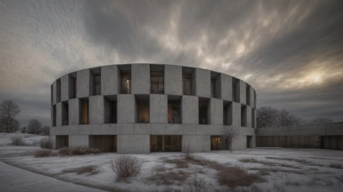 winter house,kettunen center,klaus rinke's time field,panopticon,snowhotel,round house,cube house,cubic house,cooling tower,silo,snow house,archidaily,snow ring,blockhouse,cooling house,modern architecture,house hevelius,mirror house,prora,exposed concrete,Game Scene Design,Game Scene Design,Gothic