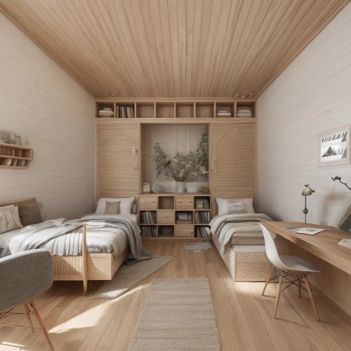 inverted cottage,small cabin,modern room,cabin,loft,attic,scandinavian style,wooden sauna,wooden planks,japanese-style room,sleeping room,bedroom,livingroom,guest room,danish room,sky apartment,wooden house,shared apartment,wooden floor,timber house,Interior Design,Bedroom,Modern,Germany Simplicity