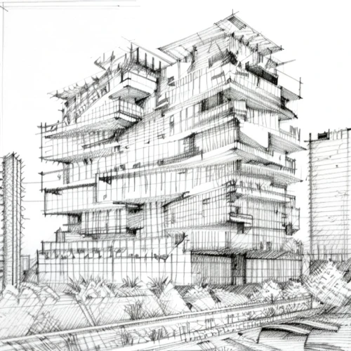 kirrarchitecture,high-rise building,habitat 67,hashima,residential tower,apartment building,building honeycomb,multi-storey,line drawing,apartment block,building construction,highrise,wireframe,japanese architecture,chinese architecture,asian architecture,an apartment,arq,bulding,condominium,Design Sketch,Design Sketch,Pencil Line Art