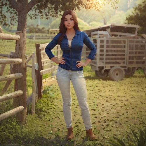 farm girl,farm set,farm background,farmer,farmworker,countrygirl,country style,farmer in the woods,jeans background,country dress,bluejeans,farm animal,rural,country-side,ranch,farm,cowgirl,barnyard,farms,denim,Game&Anime,Pixar 3D,Pixar 3D