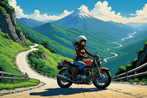 motorcycle tour,mountain highway,motorbike,motorcycle tours,motorcycling,mountain road,motorcycle,biker,motorcyclist,motorcycles,ride out,ride,bike,mountain bike,mountain pass,mountain biking,motorcycle racer,biking,downhill,open road,Illustration,American Style,American Style 07