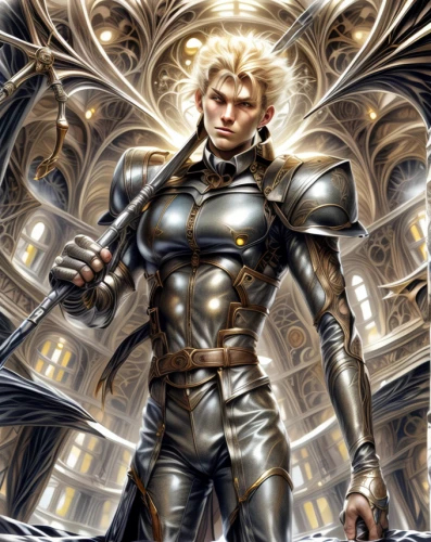 tyrion lannister,heroic fantasy,male elf,god of thunder,armored,the archangel,archangel,armor,paladin,thor,cullen skink,crusader,sci fiction illustration,knight armor,joan of arc,breastplate,silver,armour,male character,cuirass