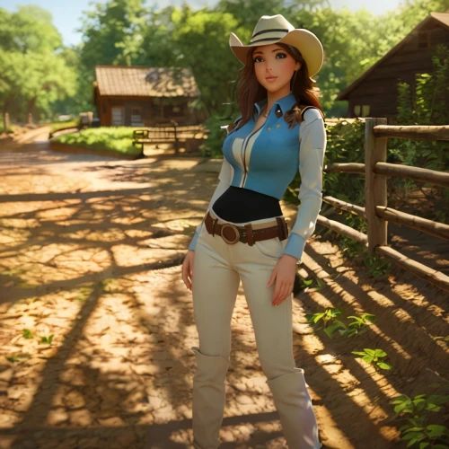 countrygirl,park ranger,cowgirl,country dress,farm girl,farmer in the woods,heidi country,farm set,nurse uniform,farmer,park staff,wild west,retro woman,safari,country style,farm background,lara,straw hat,rural,maya,Game&Anime,Pixar 3D,Pixar 3D