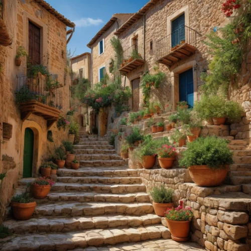 provence,provencal life,apulia,puglia,gordes,tuscan,stone stairs,sicily,stone houses,mallorca,medieval street,winding steps,volterra,stone stairway,aix-en-provence,south france,peloponnese,matera,tuscany,italy,Photography,General,Natural