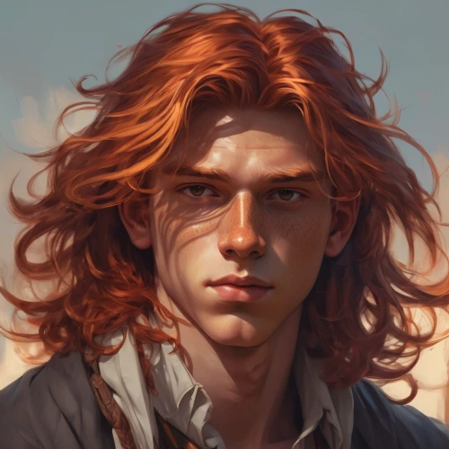 red-haired,robert harbeck,clary,male elf,fantasy portrait,digital painting,rowan,newt,rust-orange,moody portrait,melchior,red head,young man,rune,male character,mullet,jack rose,konstantin bow,rusty,jasper,Conceptual Art,Fantasy,Fantasy 01
