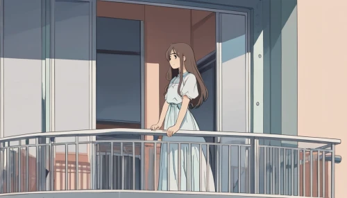 paris balcony,balcony,girl on the stairs,tsumugi kotobuki k-on,block balcony,balconies,fire escape,sky apartment,high rise,an apartment,on the roof,watercolor paris balcony,high-rise,window sill,sidonia,rooftop,highrise,apartment,house silhouette,windowsill,Illustration,Japanese style,Japanese Style 06