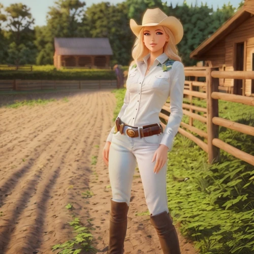 countrygirl,cowgirl,heidi country,country style,farm girl,palomino,country dress,cowgirls,farm set,country,equestrian,southern belle,western,country-western dance,western riding,country-side,sheriff,texan,horse trainer,ranch,Game&Anime,Pixar 3D,Pixar 3D