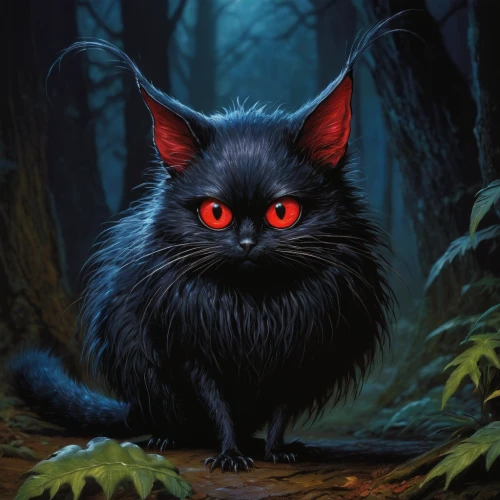 red eyes,fire red eyes,yellow eyes,halloween cat,halloween black cat,red-eye effect,cheshire,black cat,feral cat,red cat,devil,hollyleaf cherry,feral,werewolf,cat with blue eyes,forest animal,cat vector,blue eyes cat,supernatural creature,pet black,Illustration,Realistic Fantasy,Realistic Fantasy 32