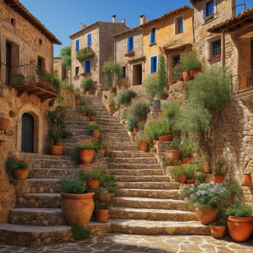 provencal life,provence,sicily,tuscan,taormina,stone stairs,winding steps,stone stairway,gordes,spanish steps,terraces,mediterranean,italy,medieval street,apulia,matera,puglia,volterra,tuscany,south france,Photography,General,Natural