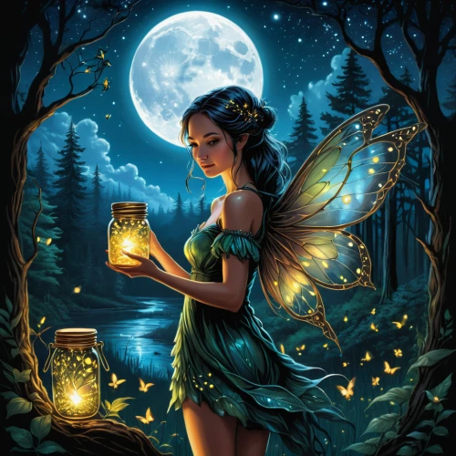 fairy lanterns,faerie,fireflies,faery,firefly,angel lanterns,fairies aloft,fairy queen,rosa 'the fairy,fairy,little girl fairy,queen of the night,fairy tale character,rosa ' the fairy,fantasy picture,cupido (butterfly),the night of kupala,garden fairy,aurora butterfly,vanessa (butterfly),Illustration,Realistic Fantasy,Realistic Fantasy 25