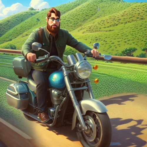 motorbike,motorcycle,biker,motorcycle tour,game illustration,french digital background,game art,piaggio,nomad,no motorbike,motorcyclist,piaggio ciao,motorcycles,background image,motorcycling,ride,long road,bullet ride,open road,scooter riding,Common,Common,Cartoon
