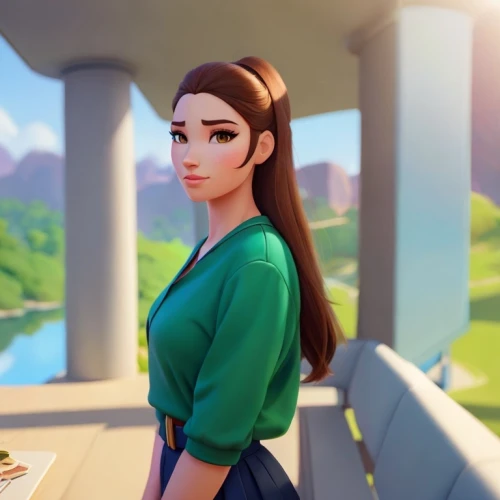 mulan,tiana,kim,maya,natural cosmetic,vanessa (butterfly),rowan,fantasia,jasmine,collected game assets,marina,audrey,symetra tour,game art,librarian,3d model,disney character,stylized,steam release,kosmea,Common,Common,Cartoon