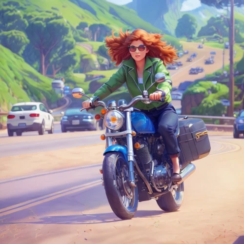 merida,motorbike,scooter riding,motorcycle,biker,motorcycle tour,motorcycles,motorcycling,ride out,ride,travel woman,runaway,no motorbike,motorcycle racer,toy's story,motorcyclist,open road,heavy motorcycle,ariel,moped,Common,Common,Cartoon