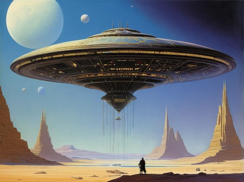 futuristic landscape,alien planet,heliosphere,science fiction,science-fiction,sci fiction illustration,extraterrestrial life,alien world,flying saucer,compans-cafarelli,gas planet,colony,planet eart,sci fi,airships,scifi,sci-fi,sci - fi,ufo,ufos,Conceptual Art,Sci-Fi,Sci-Fi 15