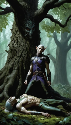 dark elf,huntress,fantasy picture,shamanic,dryad,devilwood,heroic fantasy,prostrate juniper,wood elf,druid,shamanism,sleep thorn,the fallen,hunter's stand,the forest fell,two wolves,druids,fable,sacred fig,hanged man,Illustration,American Style,American Style 08