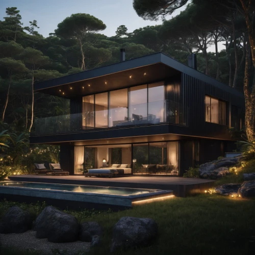 modern house,3d rendering,house in the forest,modern architecture,dunes house,luxury property,timber house,render,beautiful home,house by the water,mid century house,luxury home,cubic house,smart home,wooden house,summer house,house in the mountains,luxury real estate,house in mountains,smart house,Photography,General,Natural