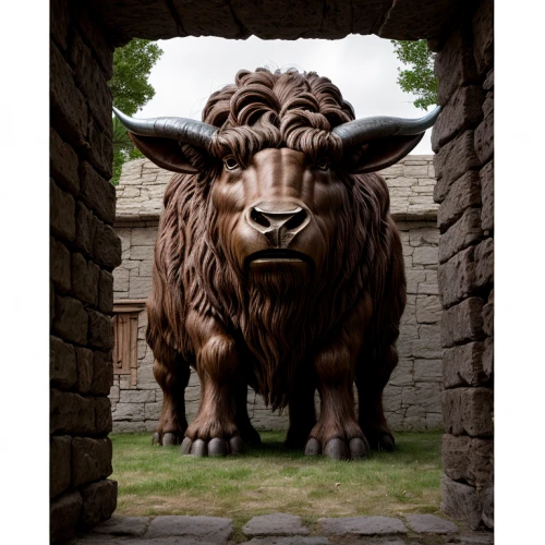 bison,stone lion,buffalo,tribal bull,buffaloes,scottish highland cow,nara park,horoscope taurus,lion head,nara prefecture,muskox,minotaur,barong,lion fountain,yak,warthog,aurochs,african buffalo,highland cow,buffalo herder
