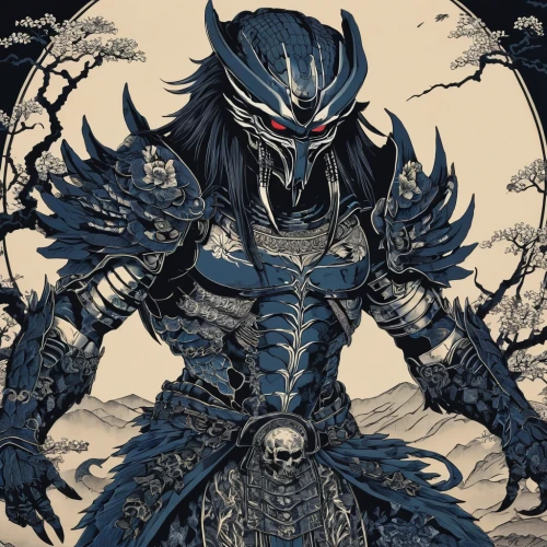 warlord,shinigami,samurai,samurai fighter,garuda,massively multiplayer online role-playing game,black dragon,dragoon,armored,fantasy warrior,spawn,dark elf,dark-type,armor,heroic fantasy,death god,drg,goki,alien warrior,knight armor,Illustration,Realistic Fantasy,Realistic Fantasy 46