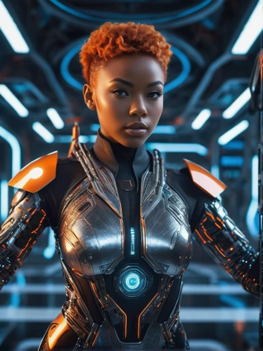 symetra,nova,cyborg,futuristic,scifi,echo,sci - fi,sci-fi,sci fi,ai,x-men,women in technology,orange,ironman,valerian,andromeda,head woman,ebony,cg artwork,cinema 4d,Photography,General,Sci-Fi